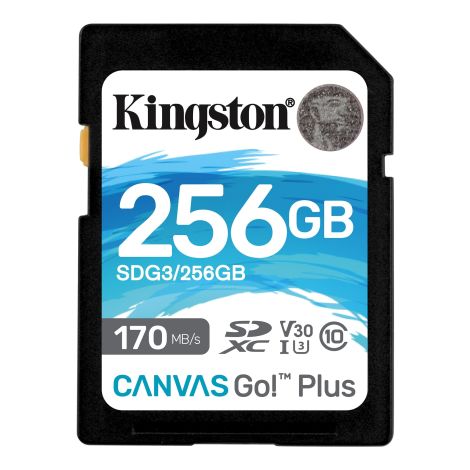 Kingston Canvas Go Plus/SDXC/256GB/170MBps/UHS-I U3/Class 10 SDG3/256GB