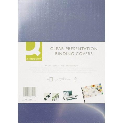 Plastové obálky pro kroužkovou vazbu Q-Connect A4 PVC 150mic čiré