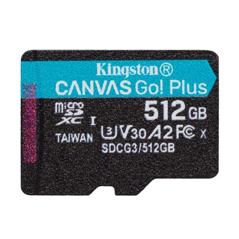 Kingston Canvas Go Plus A2/micro SDXC/512GB/170MBps/UHS-I U3 / Class 10 SDCG3/512GBSP