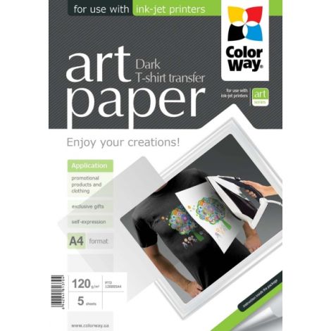 Fotopapír - A4 / 120g - nažehlovací pro tmavou textilii, 5 ks v balení
