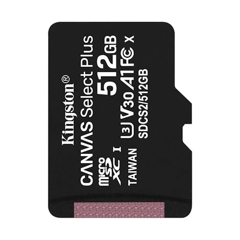 Kingston CANVAS SELECT PLUS/micro SD/512GB/100MBps/UHS-I U3 / Class 10 SDCS2/512GBSP
