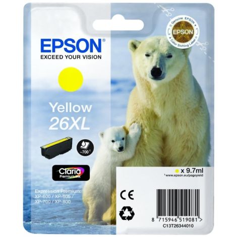Cartridge Epson T2634 (26XL), žlutá (yellow), originál