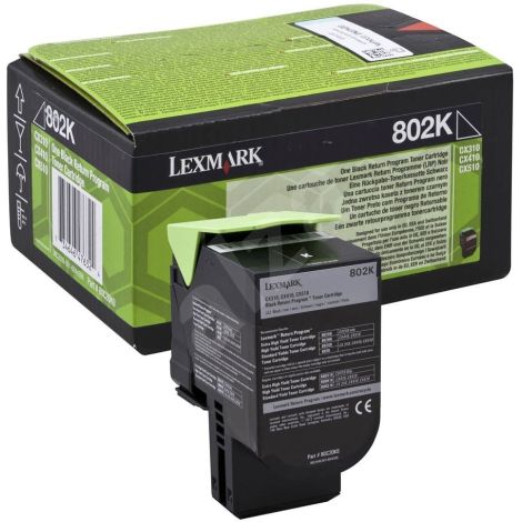 Toner Lexmark 802K, 80C20K0 (CX310, CX410, CX510), černá (black), originál