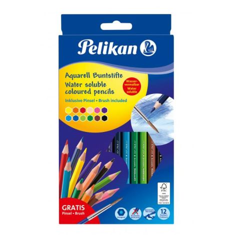 Barvičky Pelikan akvarelové 12 ks
