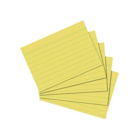 Papírové linkované kartičky A7 Herlitz žluté