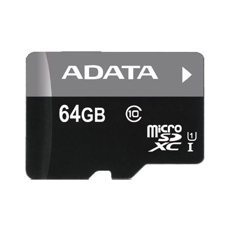 Adata/micro SD/64GB/50MBps/UHS-I U1 / Class 10/+ Adaptér AUSDX64GUICL10-RA1