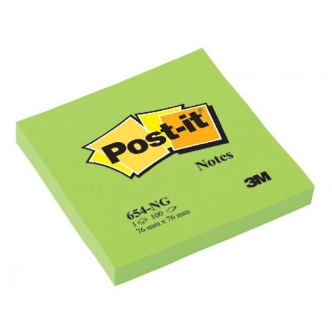 Bloček Post-it 76x76 neon zelený