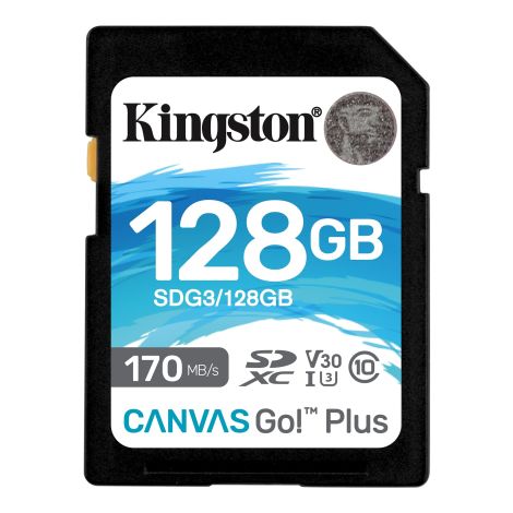 Kingston Canvas Go Plus/SDXC/128GB/170MBps/UHS-I U3 / Class 10 SDG3/128GB