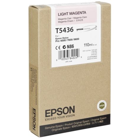 Cartridge Epson T5436, světlá purpurová (light magenta), originál