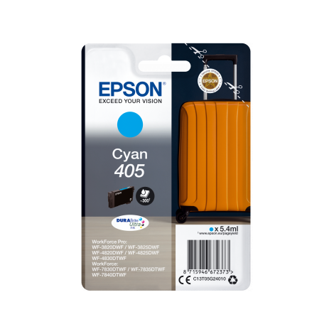 Cartridge Epson 405, T05G2, C13T05G24010, azurová (cyan), originál