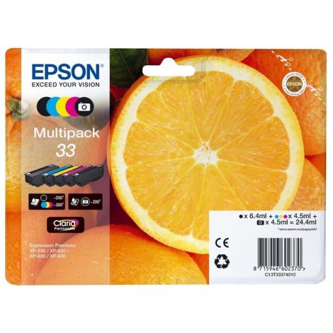 Cartridge Epson T3337 (33), CMYK + PB, pětibalení, multipack, originál