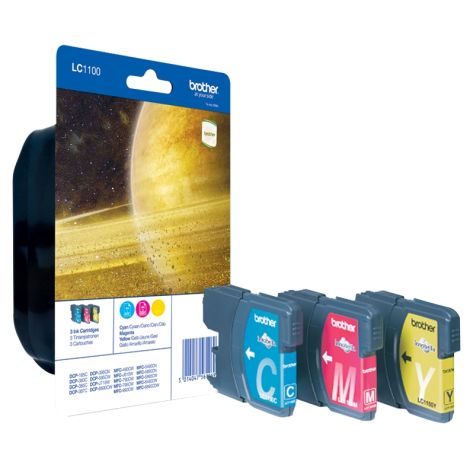 Cartridge Brother LC1100 RBWBP, CMY, trojbalení, multipack, originál