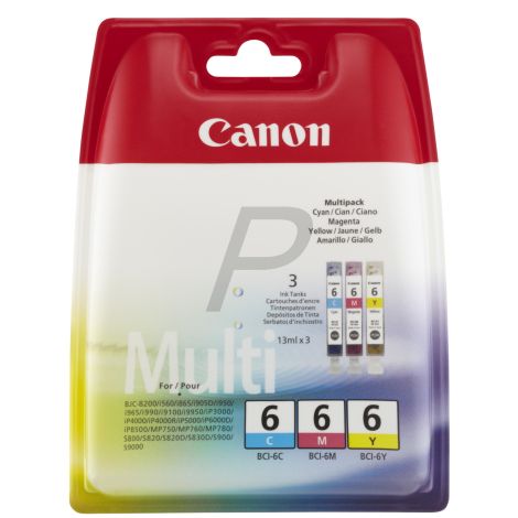 Cartridge Canon BCI-6, CMY, trojbalení, multipack, originál