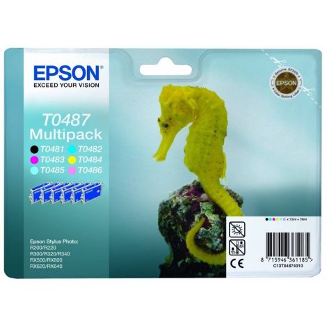 Cartridge Epson T0487, CMYK + LC + LM, šestbalení, multipack, originál