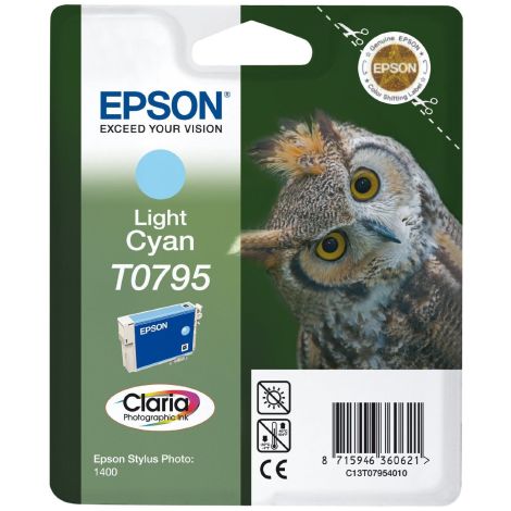 Cartridge Epson T0795, světlá azurová (light cyan), originál