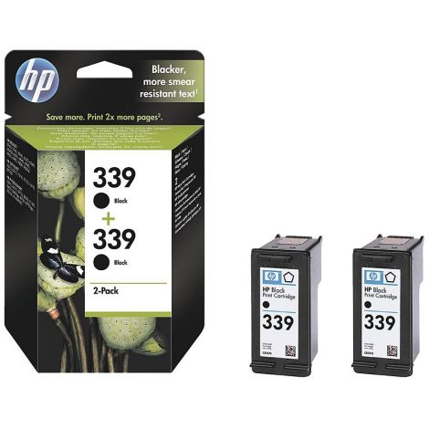 Cartridge HP 339 (C9504EE), dvojbalení, černá (black), originál