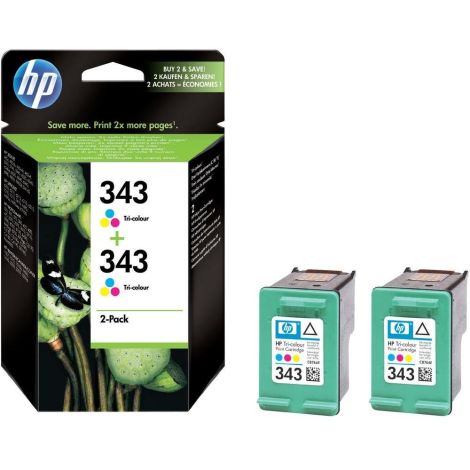 Cartridge HP 343 (CB332EE), dvojbalení, barevná (tricolor), originál