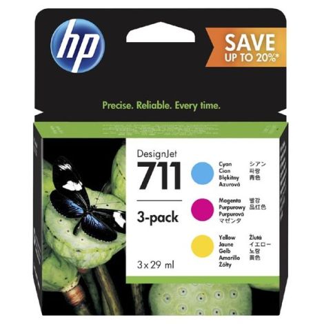 Cartridge HP 711 (P2V32A), trojbalení, multipack, originál
