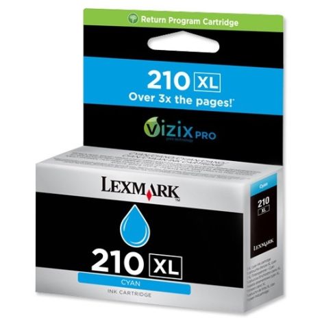 Cartridge Lexmark 14L0175E no. 210 XL, azurová (cyan), originál