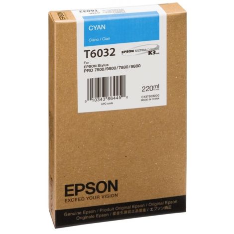 Cartridge Epson T6032, azurová (cyan), originál