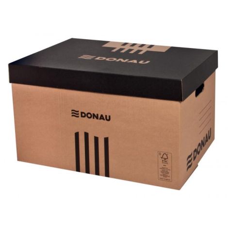 Archivní krabice s odnímatelným víkem DONAU hnědá 545×363×317 mm