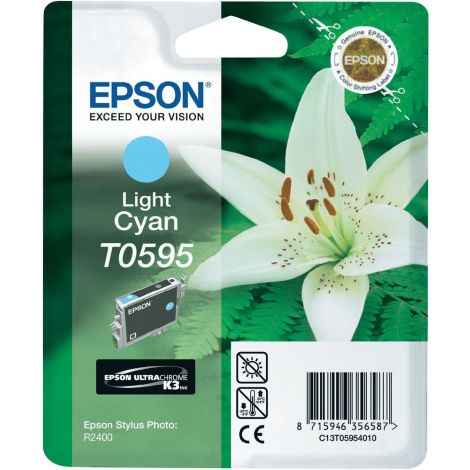 Cartridge Epson T0595, světlá azurová (light cyan), originál