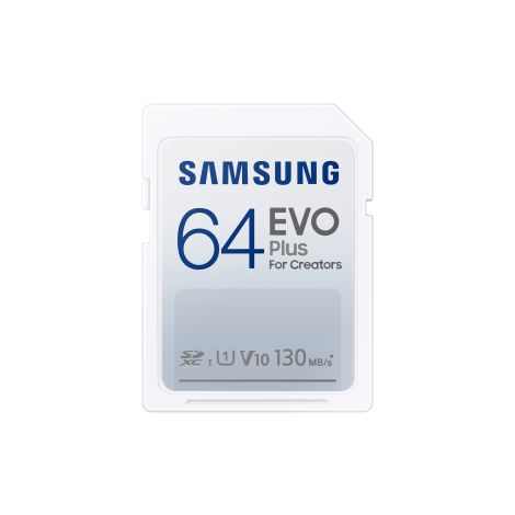 Samsung EVO Plus/SDXC/64GB/130MBps/UHS-I U1 / Class 10 MB-SC64K/EU