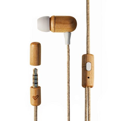 Energy Sistem EP Eco Cherry Wood, sluchátka do uší, 3,5 mm jack, materiál dřevo 450428