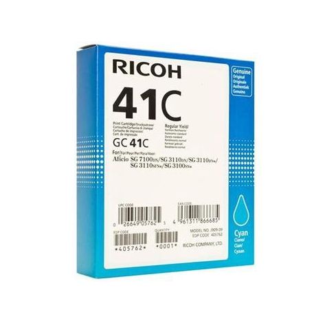 Cartridge Ricoh GC41HC, 405762, azurová (cyan), originál