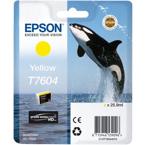 Cartridge Epson T7604, žlutá (yellow), originál