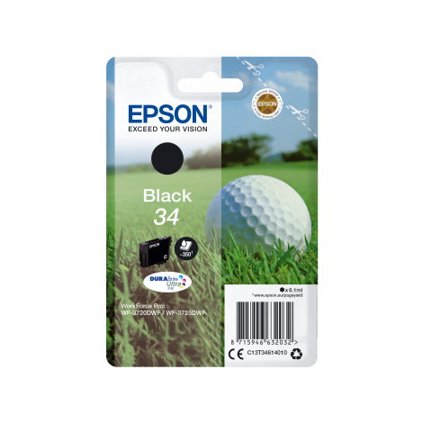Cartridge Epson 34, T3461, C13T34614010, černá (black), originál