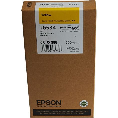 Cartridge Epson T6534, žlutá (yellow), originál