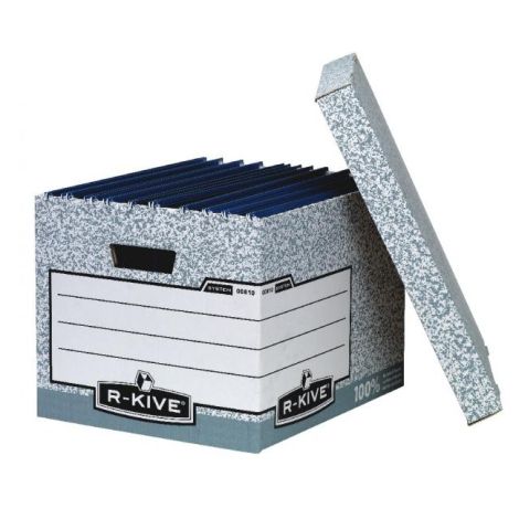 Archivní krabice s odnímacím víkem Fellowes BANKERS BOX šedá/bílá 32,5x28x38,5 cm