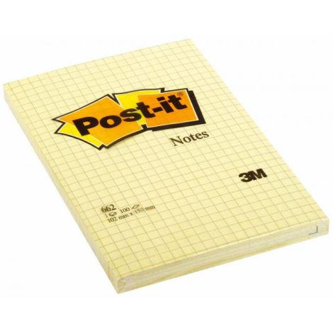Bloček Post-it 102x152 žlutý čtverečkovaný