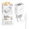 {ALIGATOR Chytrá sieťová nabíjačka 2,4A, 2xUSB, smart IC, biela, USB kábel pre iPhone / iPad CHA0036}